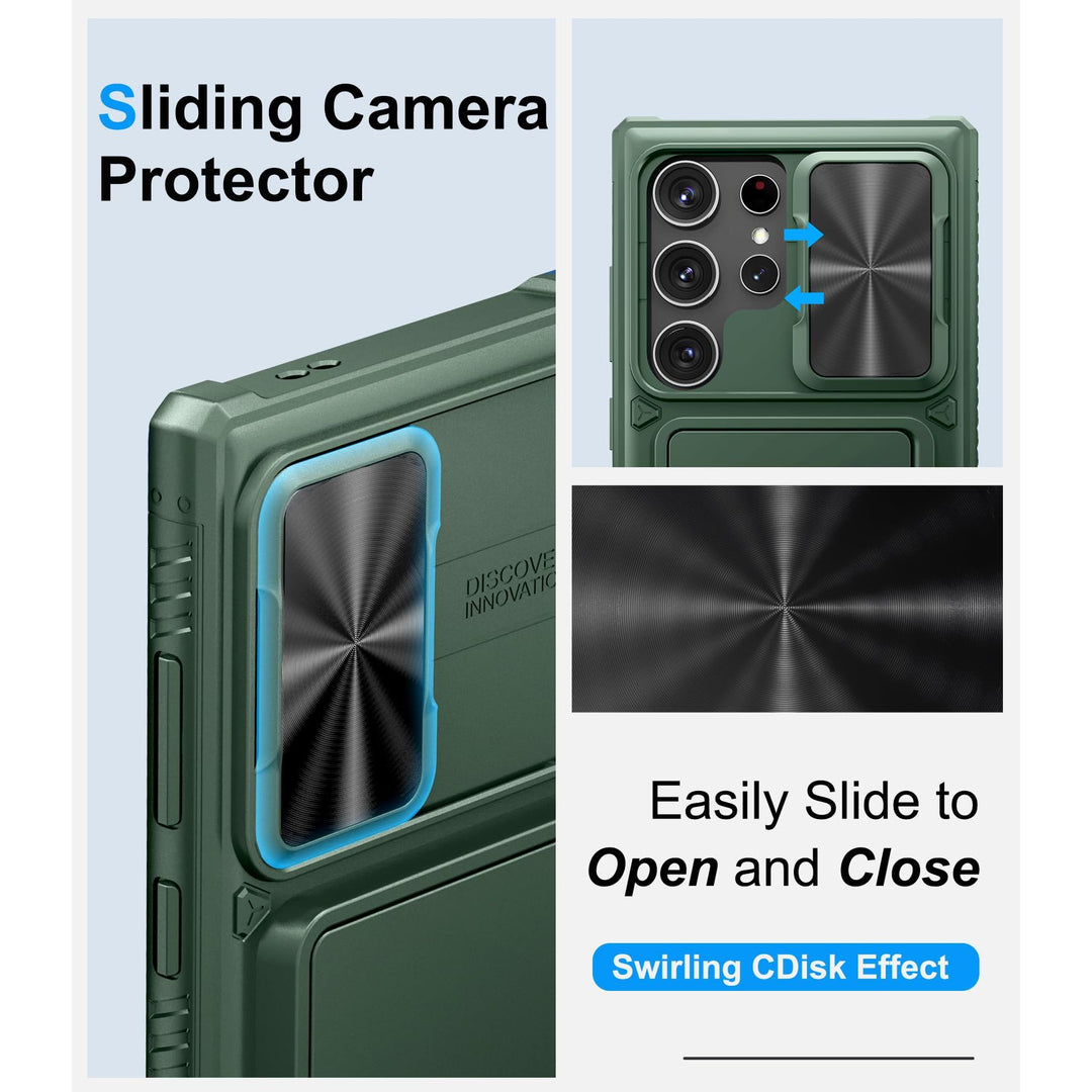 BXYJY Shield Wallet Case for Galaxy S23 Ultra Green - DOKUTRONIX