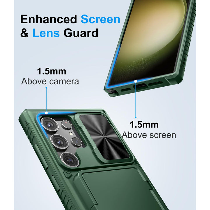 BXYJY Shield Wallet Case for Galaxy S23 Ultra Green - DOKUTRONIX
