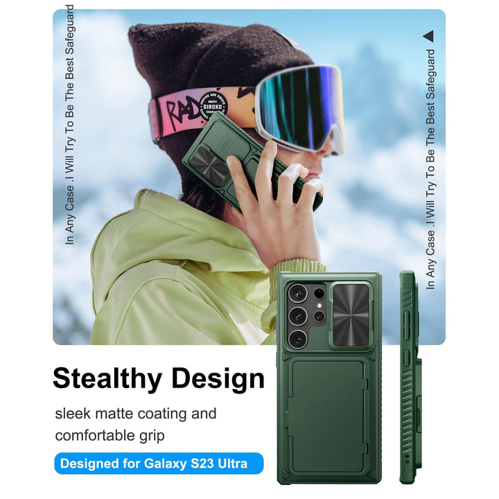 BXYJY Shield Wallet Case for Galaxy S23 Ultra Green - DOKUTRONIX