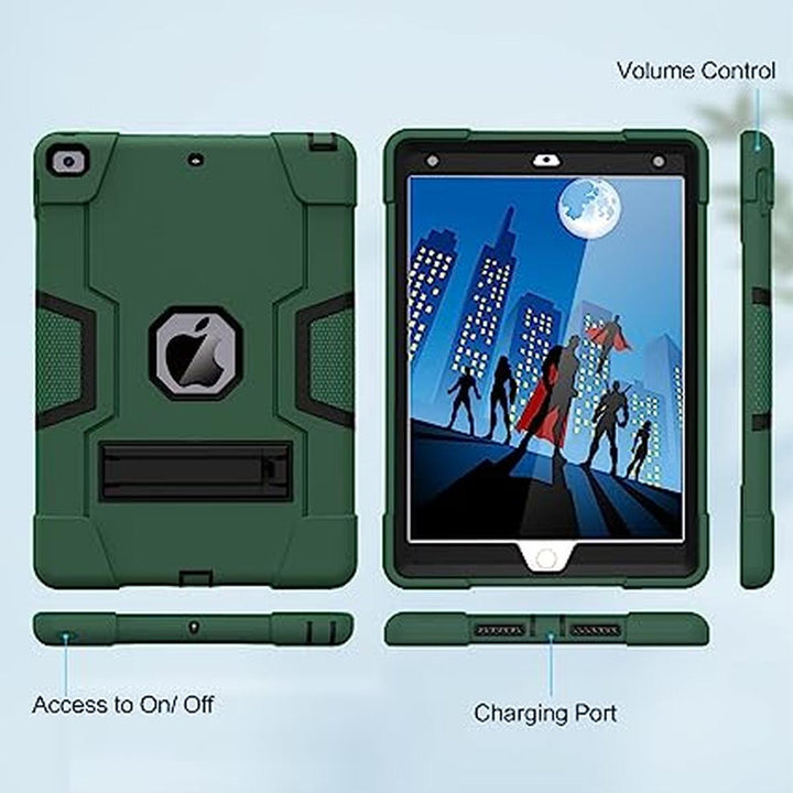 Cantis Rugged Slim Case for iPad 9/8/7 - Alpine Green - DOKUTRONIX