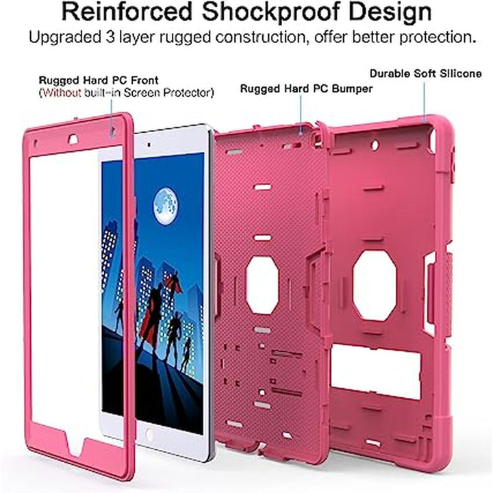 Cantis iPad 9/8/7 Case - Slim Shockproof Stand, Pink - DOKUTRONIX