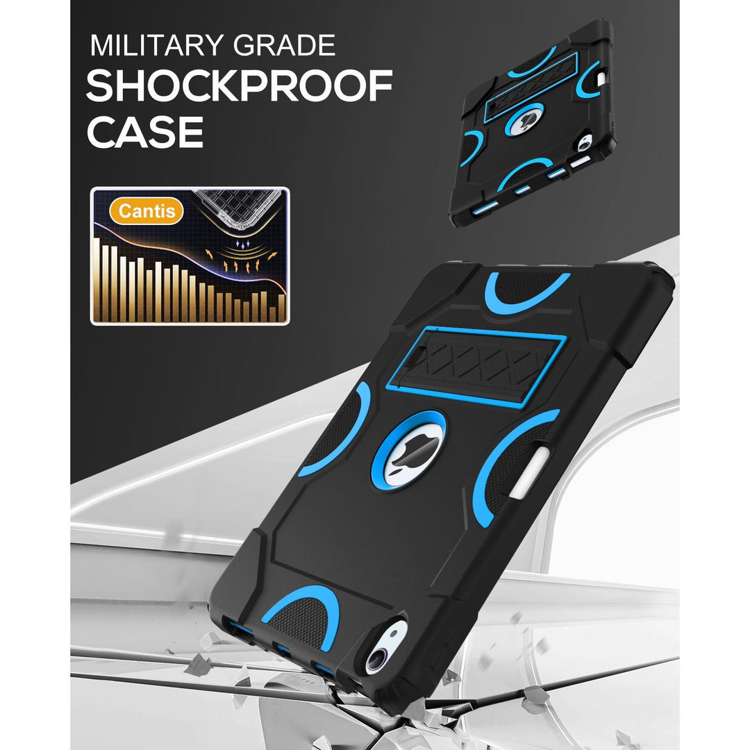 Cantis Rugged Case for iPad Air 11 - Black/Blue - DOKUTRONIX
