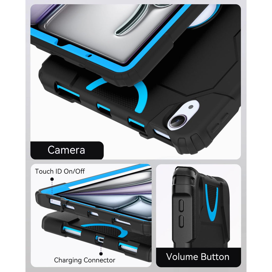Cantis Rugged Case for iPad Air 11 - Black/Blue - DOKUTRONIX
