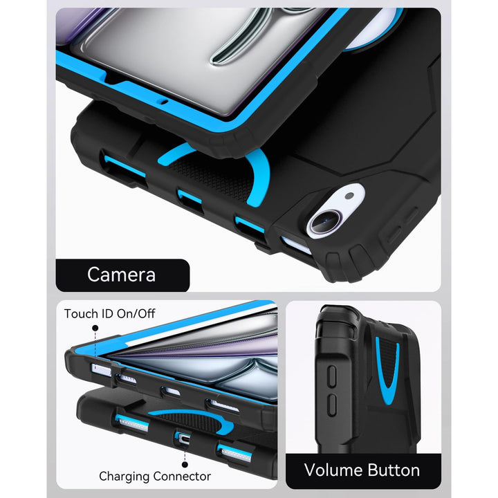 Cantis Rugged Case for iPad Air 11 - Black/Blue - DOKUTRONIX