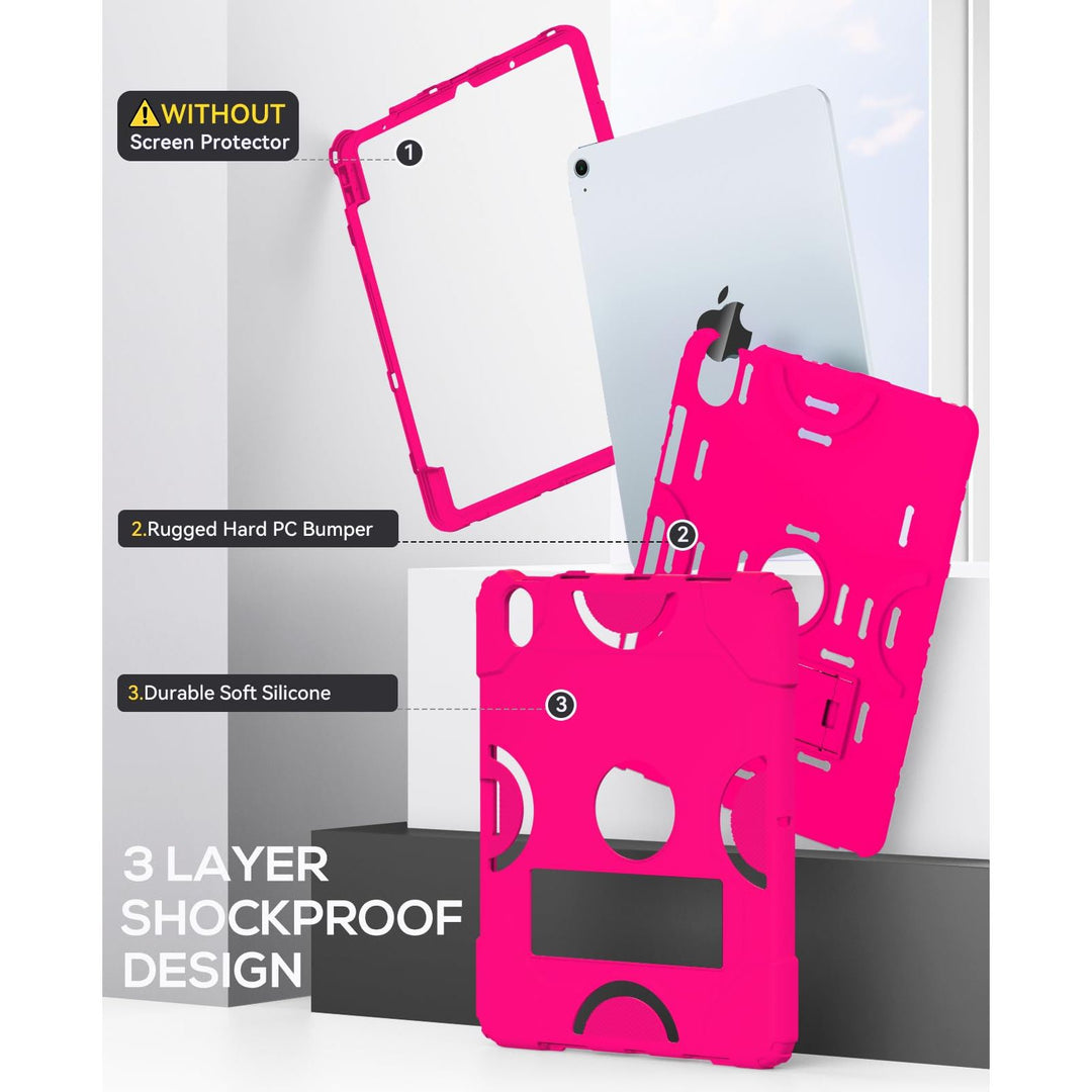 Cantis Rugged iPad Air Case - Hot Pink Armor - DOKUTRONIX