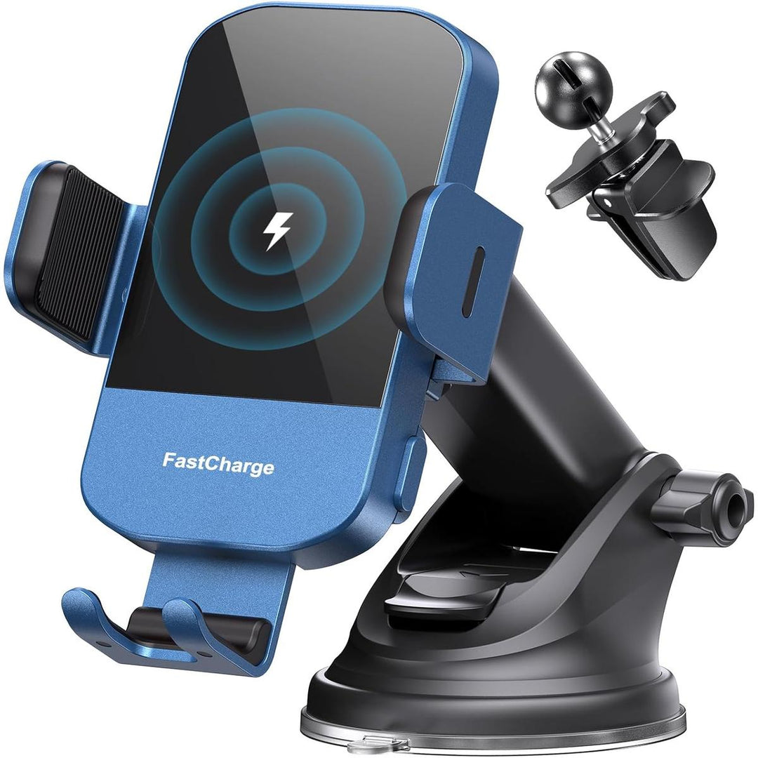 CHGeek Blue 15W Qi Fast Wireless Car Charger Mount - DOKUTRONIX