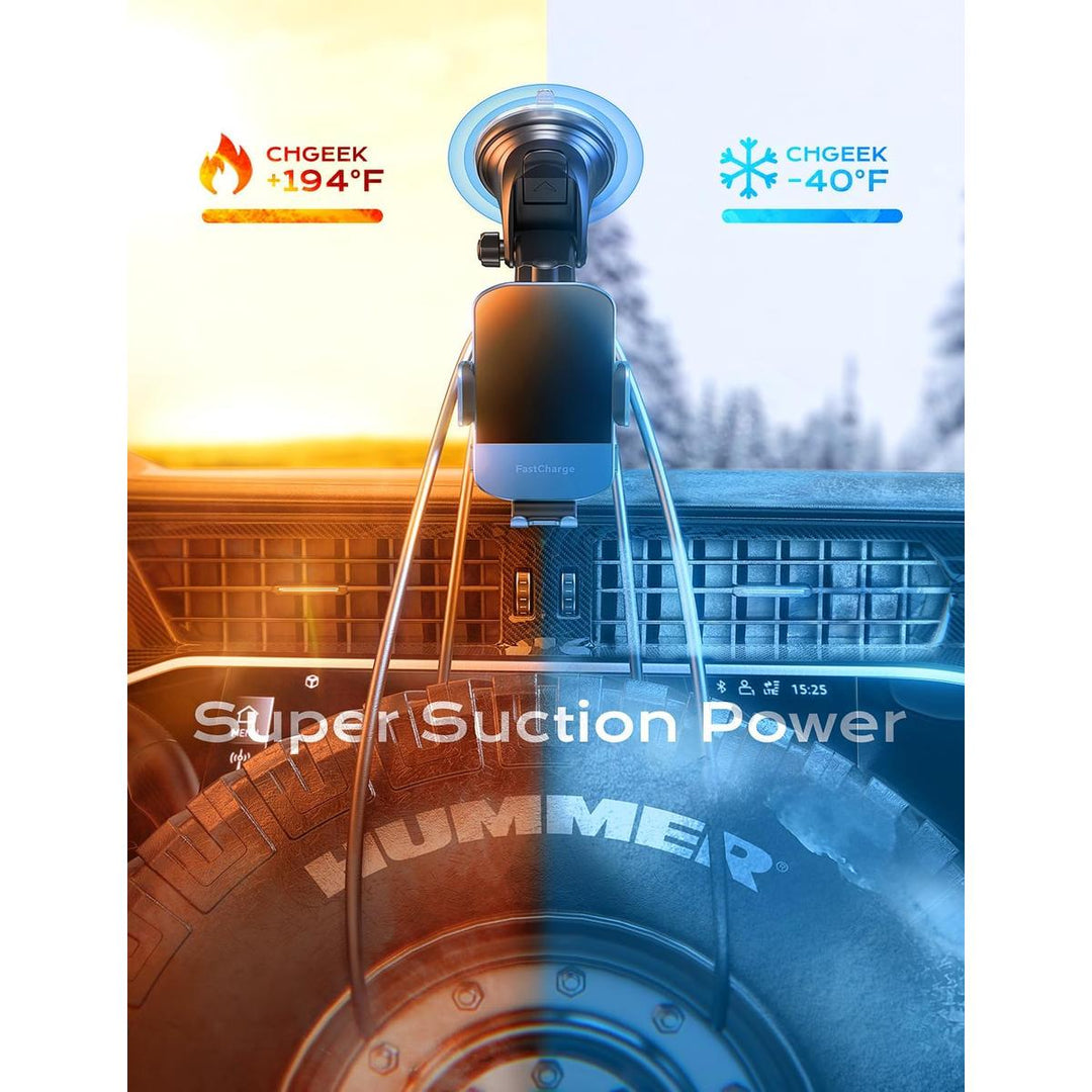 CHGeek Blue 15W Qi Fast Wireless Car Charger Mount - DOKUTRONIX