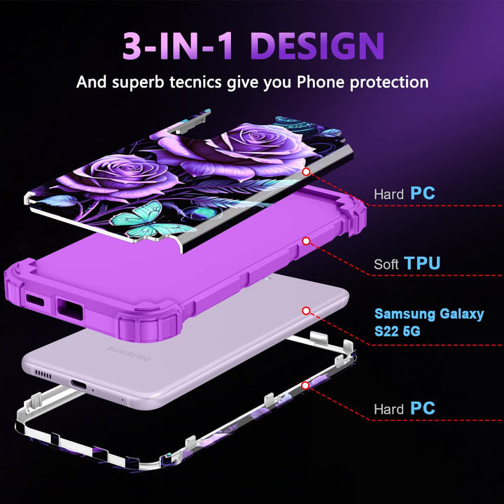 Galaxy S22 5G Floral Shockproof Case - DOKUTRONIX