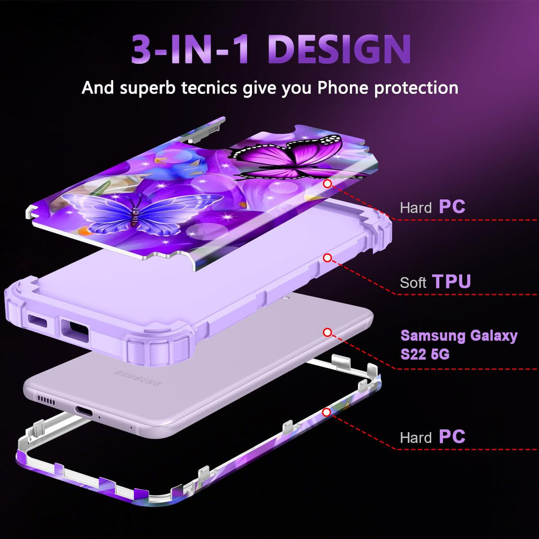 Galaxy S22 5G Floral Shockproof Case - DOKUTRONIX