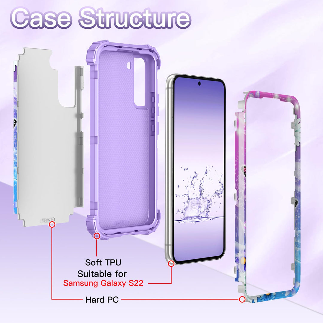 Galaxy S22 5G Floral Shockproof Case - DOKUTRONIX