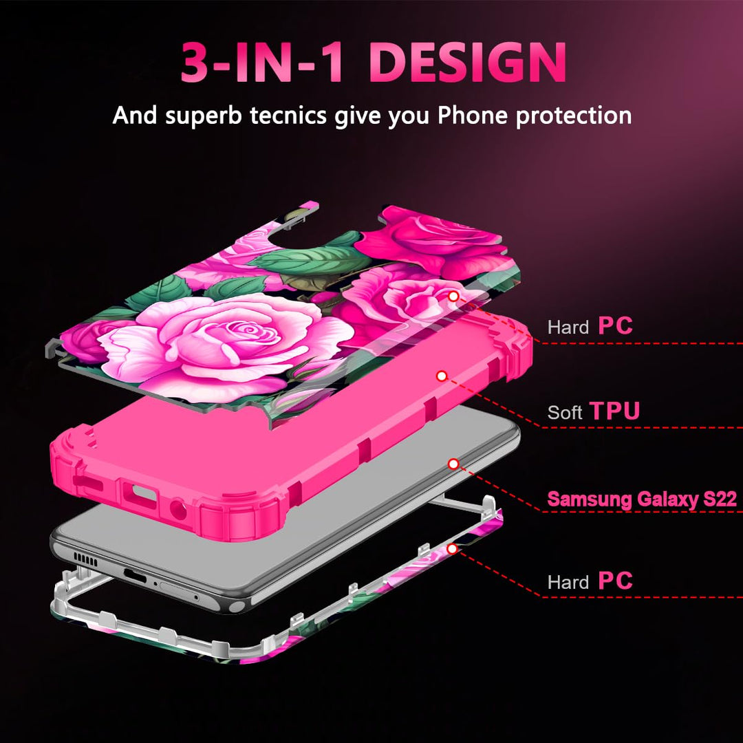 Galaxy S22 5G Floral Shockproof Case - DOKUTRONIX