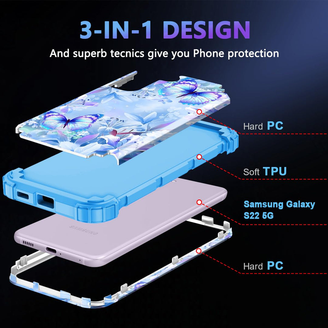 Galaxy S22 5G Floral Shockproof Case - DOKUTRONIX