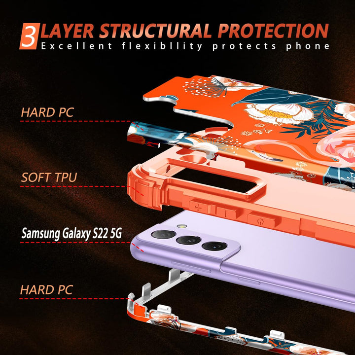 Galaxy S22 5G Floral Shockproof Case - DOKUTRONIX