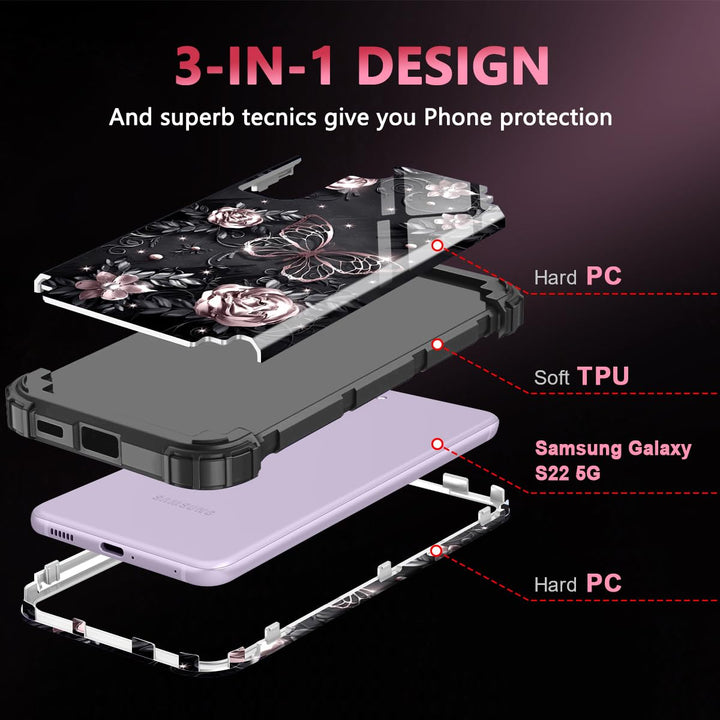 Galaxy S22 5G Floral Shockproof Case - DOKUTRONIX