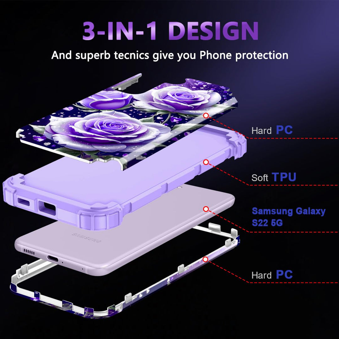 Galaxy S22 5G Floral Shockproof Case - DOKUTRONIX