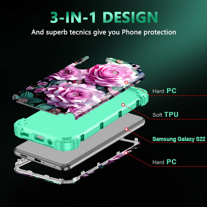 Galaxy S22 5G Floral Shockproof Case - DOKUTRONIX