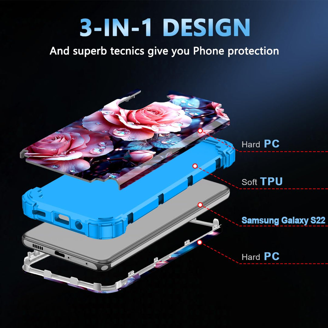 Galaxy S22 5G Floral Shockproof Case - DOKUTRONIX