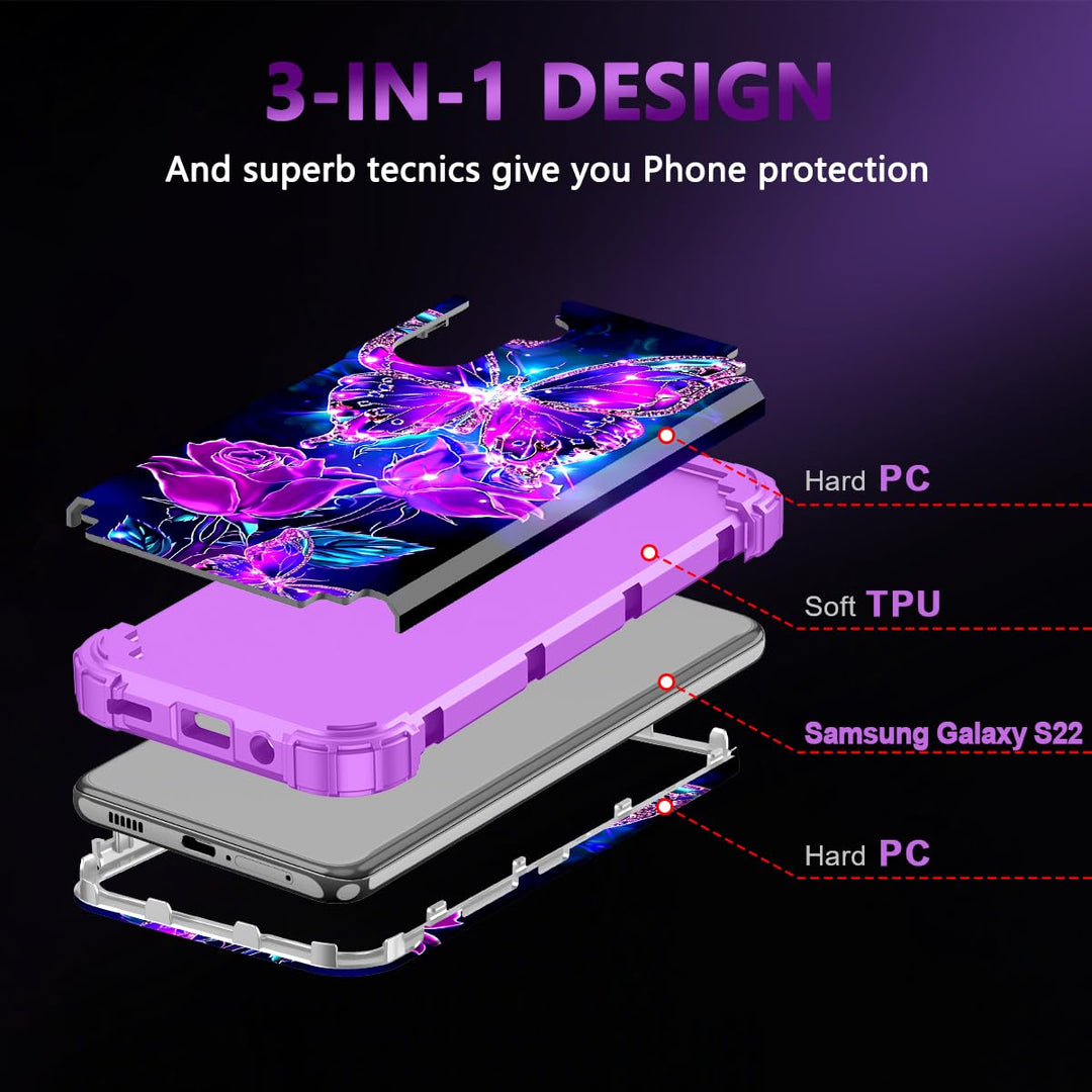 Galaxy S22 5G Floral Shockproof Case - DOKUTRONIX