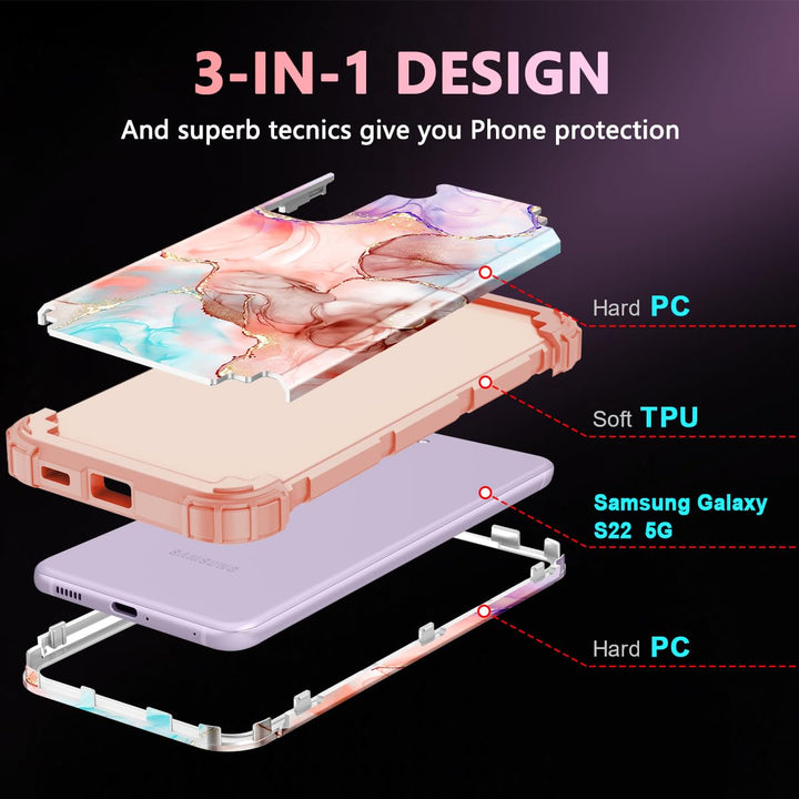 Galaxy S22 5G Floral Shockproof Case - DOKUTRONIX