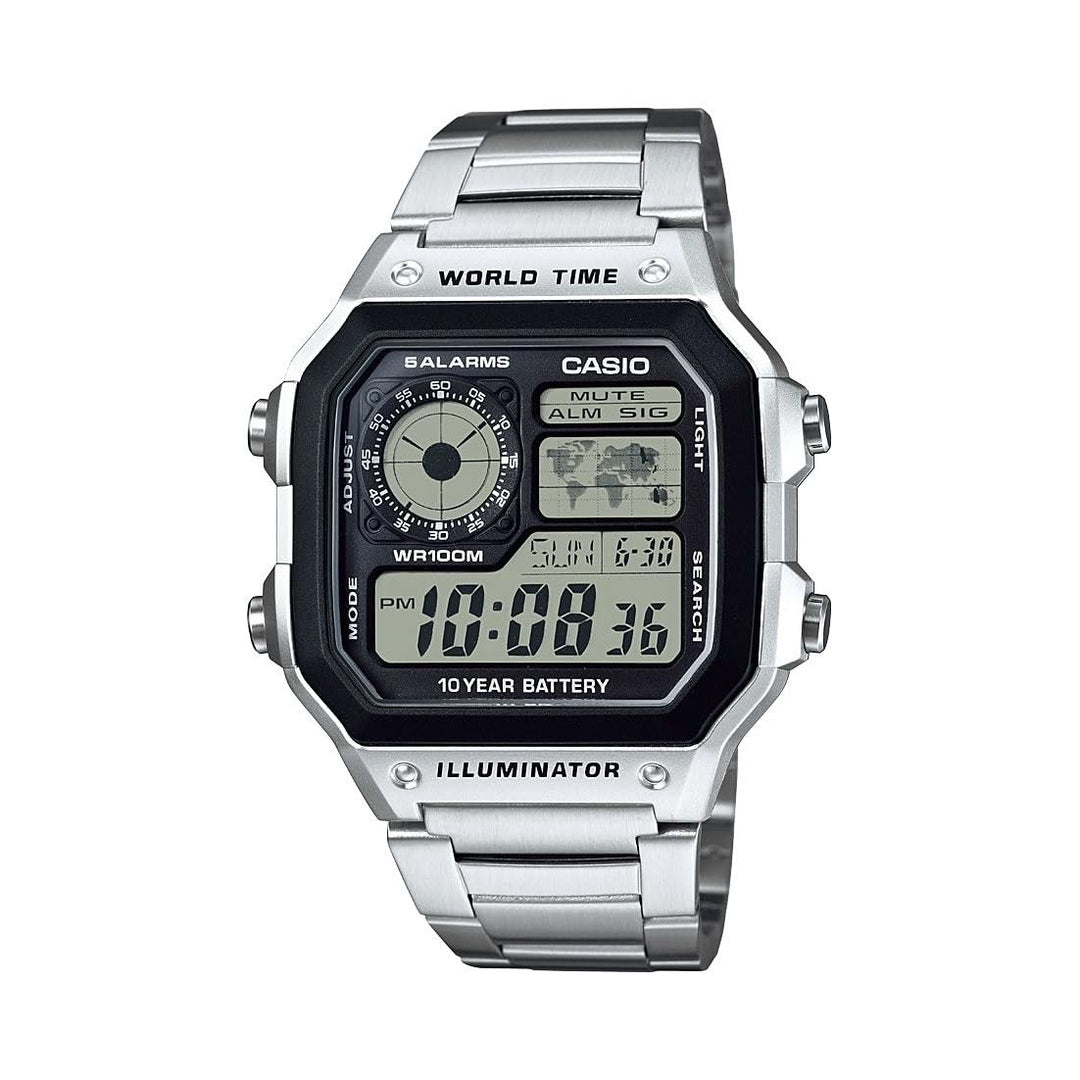 Casio Classic Silver Quartz Casual Watch AE1200WHD-1A - DOKUTRONIX