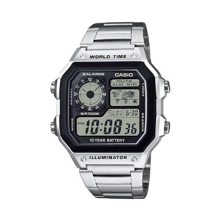 Casio Classic Silver Quartz Casual Watch AE1200WHD-1A - DOKUTRONIX