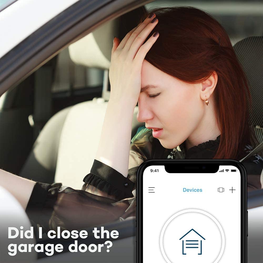 CHAMBERLAIN Smart Garage Control - Wireless Garage Hub and Sensor with Wifi & Bluetooth - Smartphone Controlled, myQ-G0401-ES, White - DOKUTRONIX
