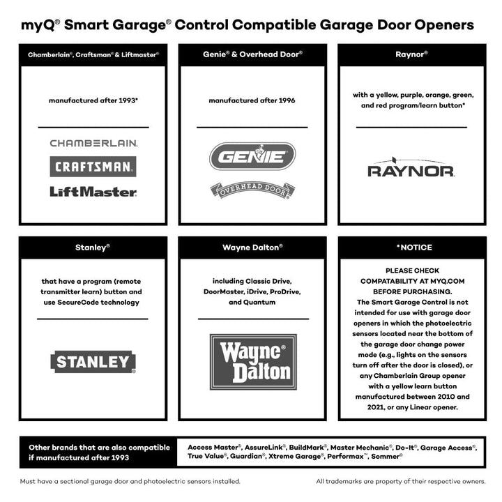 CHAMBERLAIN Smart Garage Control - Wireless Garage Hub and Sensor with Wifi & Bluetooth - Smartphone Controlled, myQ-G0401-ES, White - DOKUTRONIX