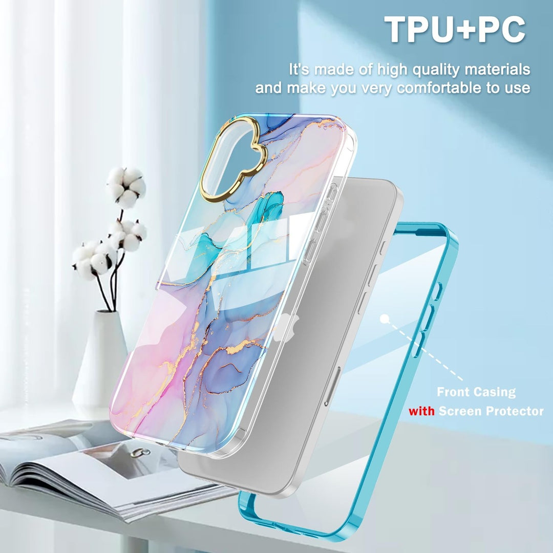 Chic Marble Shield Case for iPhone 16 Plus - DOKUTRONIX