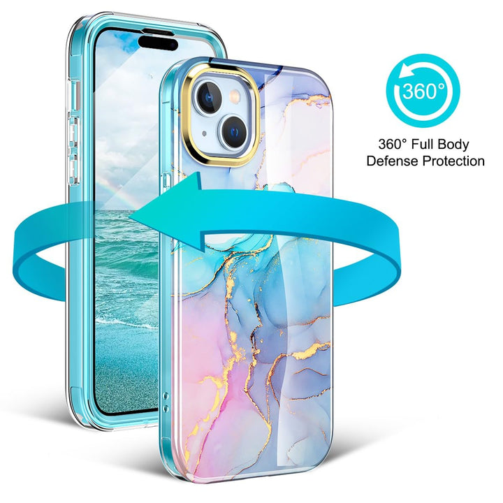 Chic Marble Shield Case for iPhone 16 Plus - DOKUTRONIX
