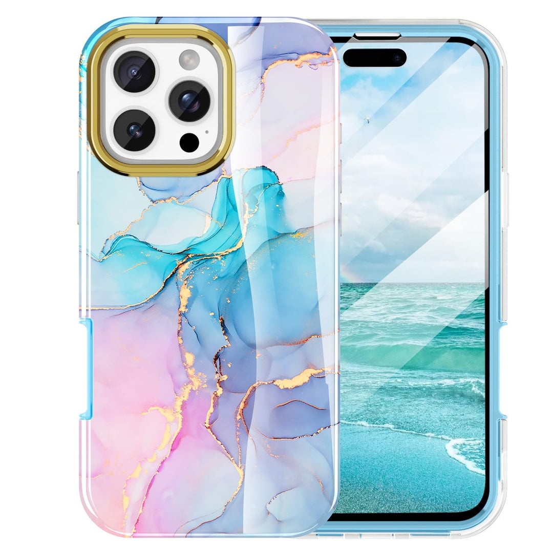 Chic Marble Shield Case for iPhone 16 Plus - DOKUTRONIX