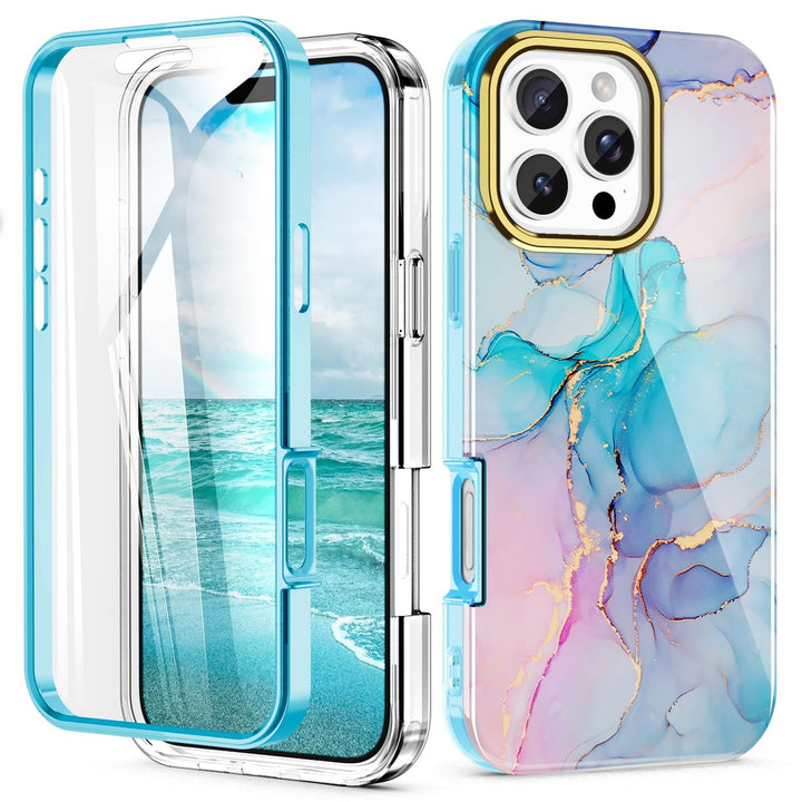 Chic Marble Shield Case for iPhone 16 Plus - DOKUTRONIX
