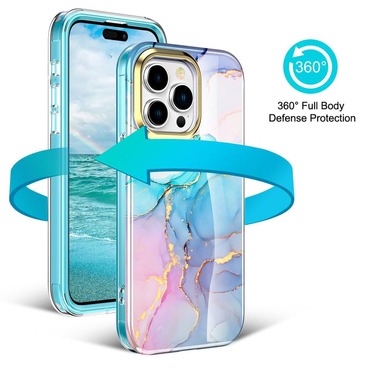 Chic Marble Shield Case for iPhone 16 Plus - DOKUTRONIX