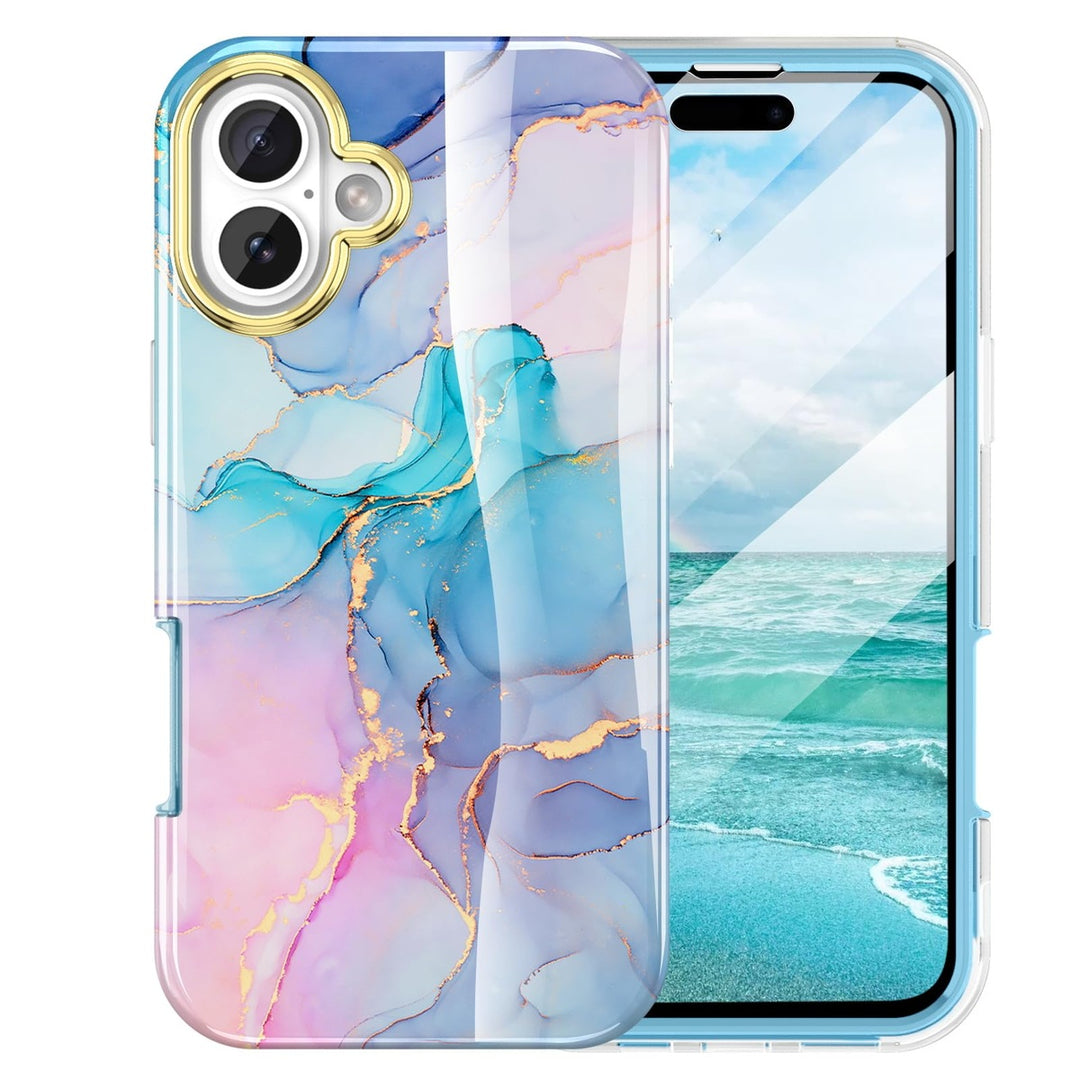 Chic Marble Shield Case for iPhone 16 Plus - DOKUTRONIX