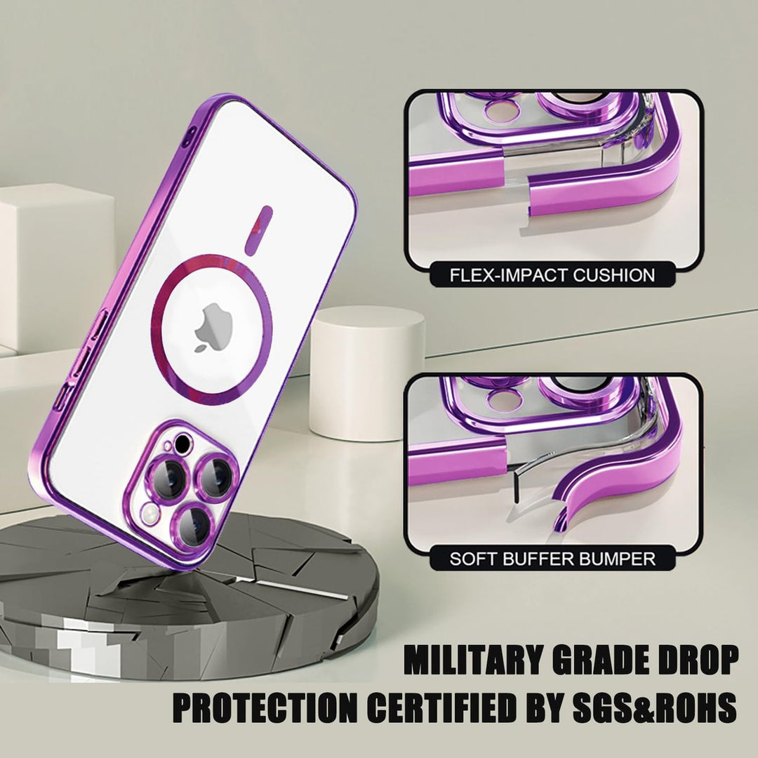 Clear Purple MagSafe iPhone 16 Pro Max Case - DOKUTRONIX