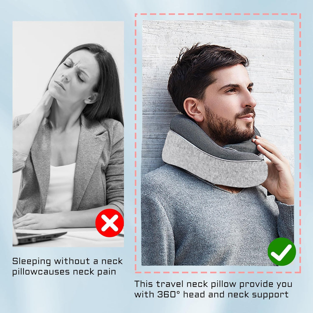 CloudComfort Memory Foam Travel Neck Pillow - DOKUTRONIX
