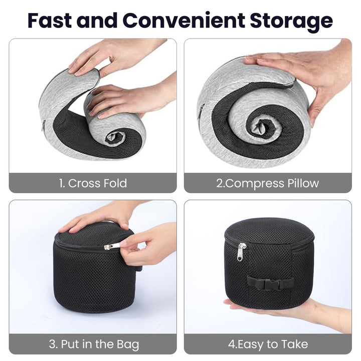 CloudComfort Memory Foam Travel Neck Pillow - DOKUTRONIX