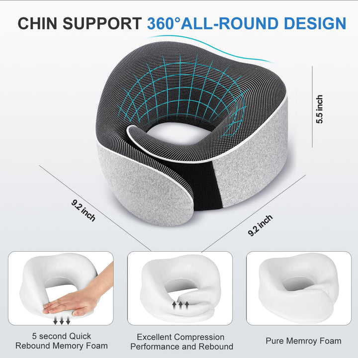 CloudComfort Memory Foam Travel Neck Pillow - DOKUTRONIX