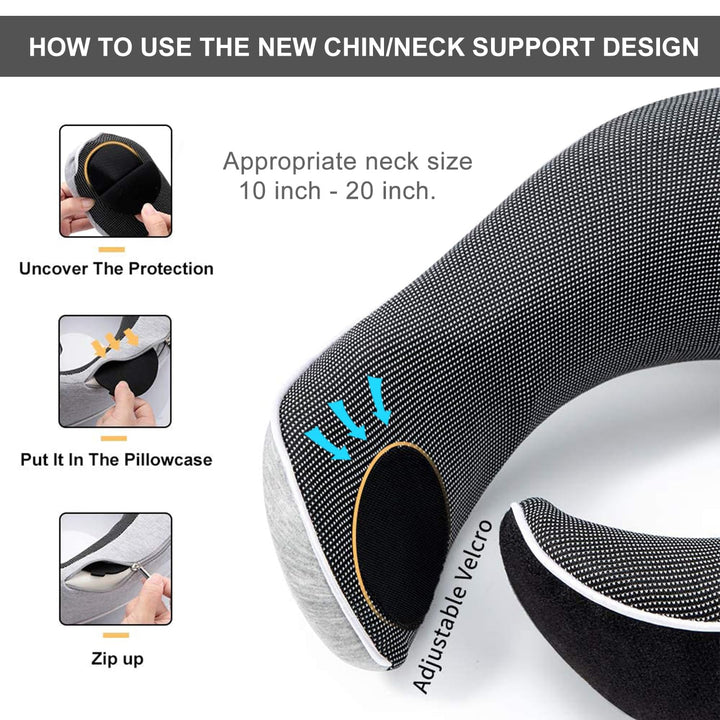 CloudComfort Memory Foam Travel Neck Pillow - DOKUTRONIX