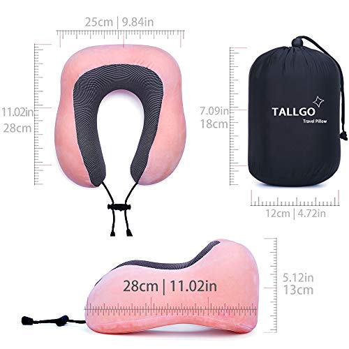 CloudComfort Memory Foam Travel Neck Pillow - Pink - DOKUTRONIX