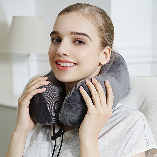CloudComfort Memory Foam Travel Pillow - Grey - DOKUTRONIX