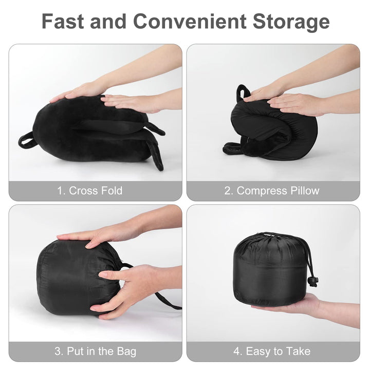 CloudComfort Travel Neck Pillow - Soft Support Black - DOKUTRONIX