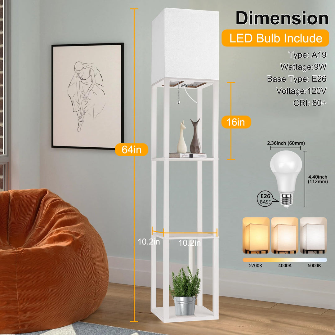 Corner Shelf Floor Lamp - DOKUTRONIX