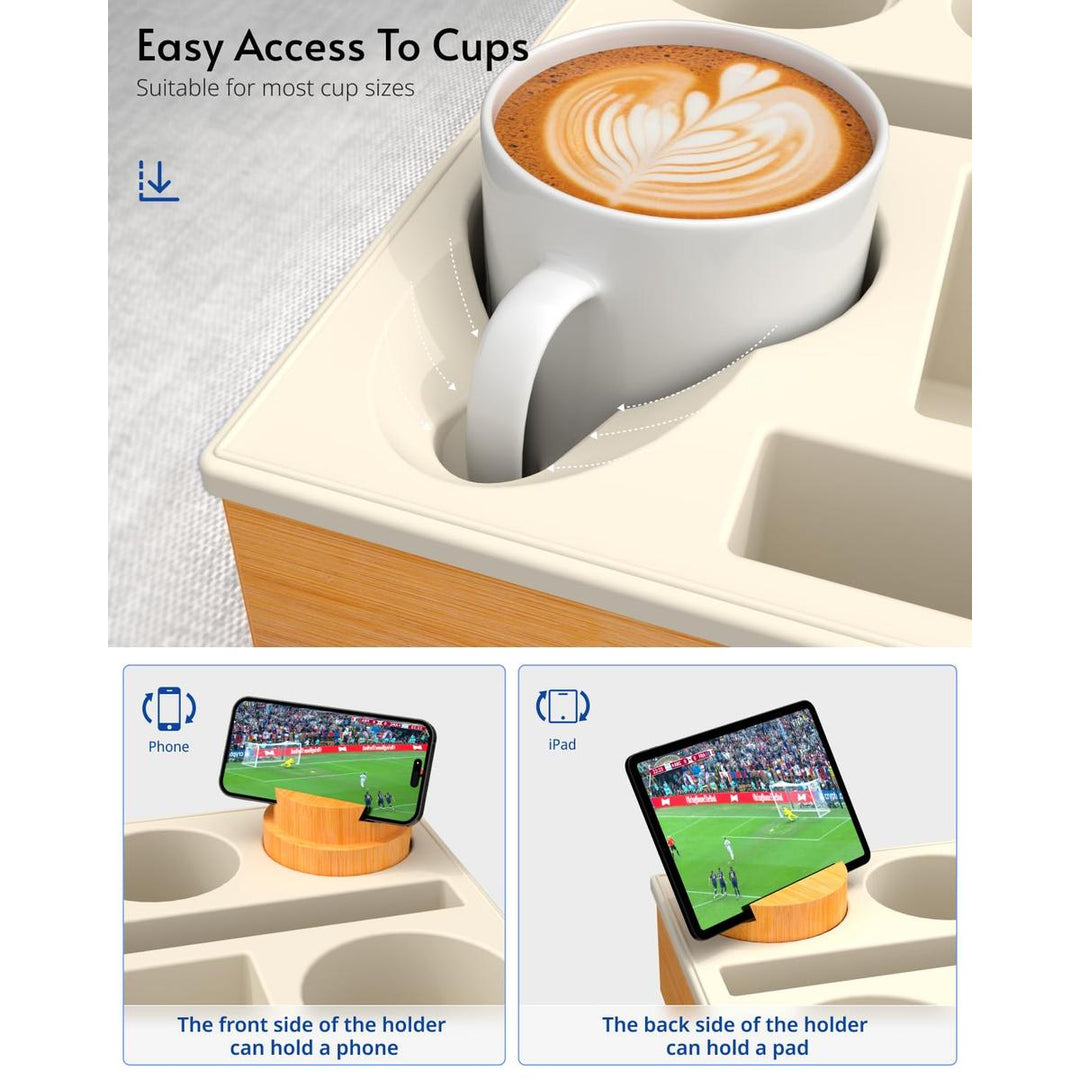 Couch Caddy Tray: Silicone Snack & Drink Holder - DOKUTRONIX