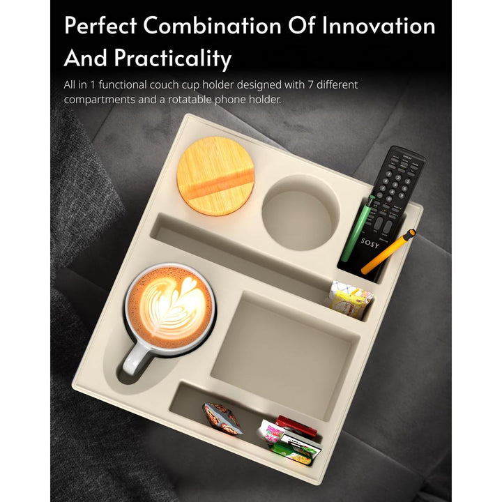 Couch Caddy Tray: Silicone Snack & Drink Holder - DOKUTRONIX