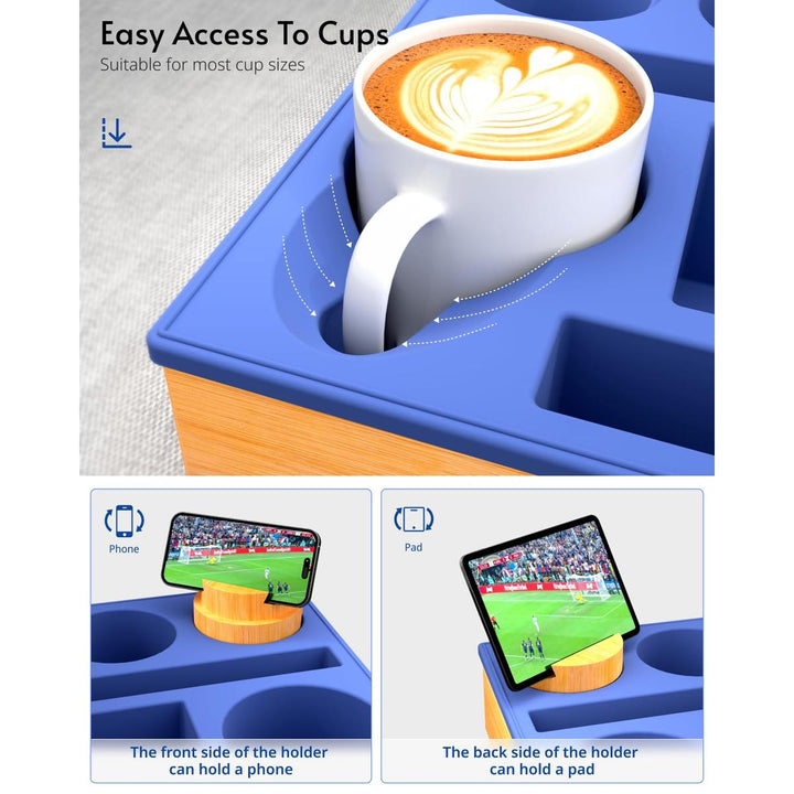 Couch Caddy Tray: Silicone Snack & Drink Holder - DOKUTRONIX