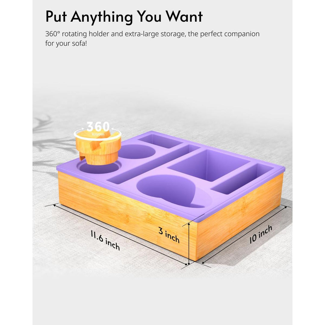 Couch Caddy Tray: Silicone Snack & Drink Holder - DOKUTRONIX