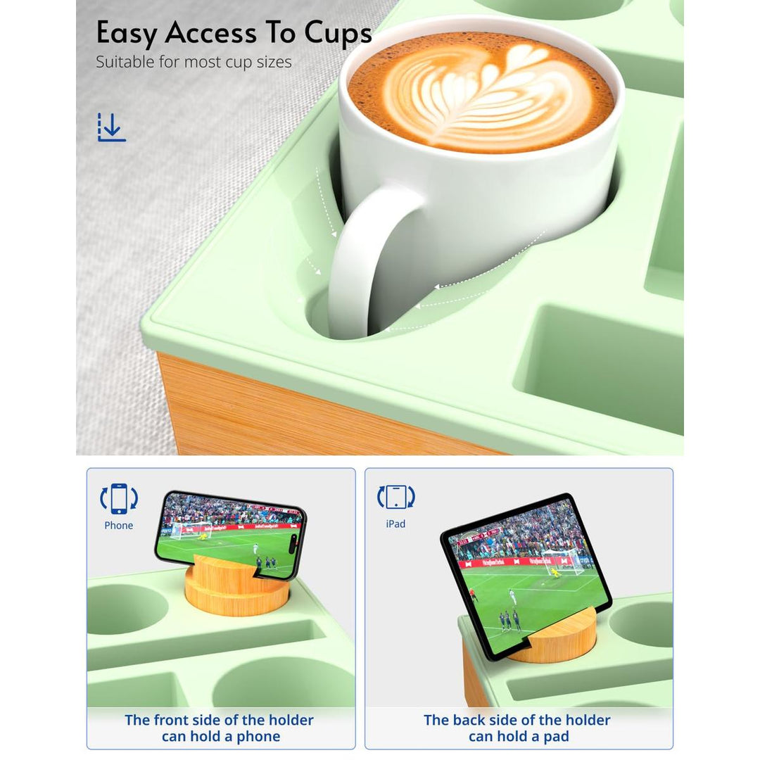 Couch Caddy Tray: Silicone Snack & Drink Holder - DOKUTRONIX