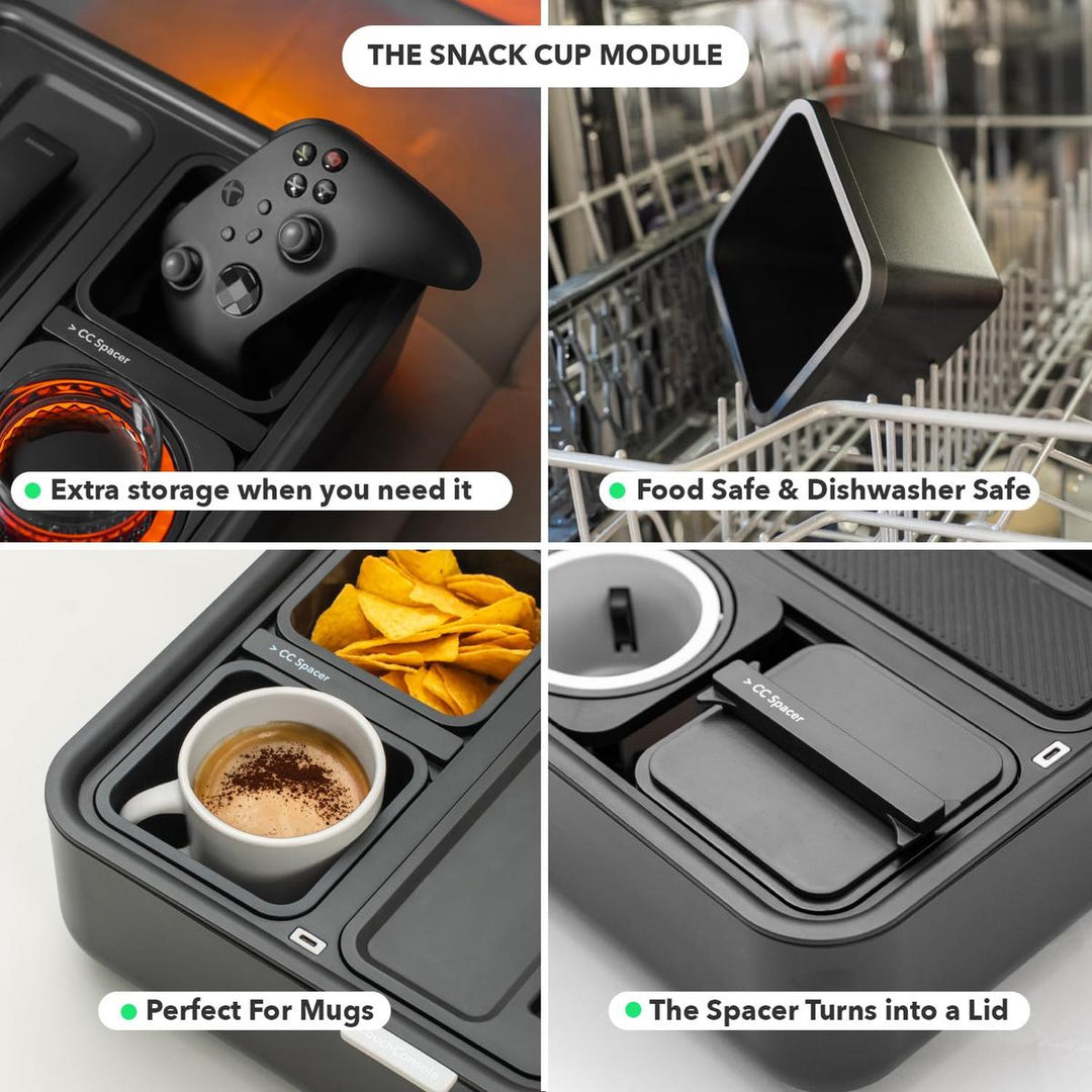 CouchConsole Tray: Sofa Caddy for Snacks & Remotes - DOKUTRONIX