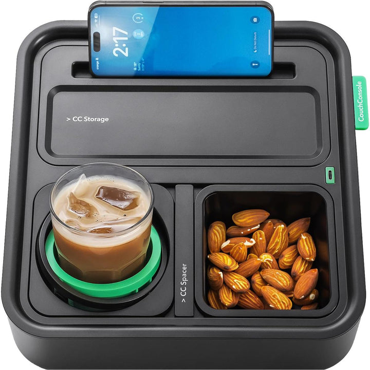 CouchConsole Tray: Sofa Caddy for Snacks & Remotes - DOKUTRONIX