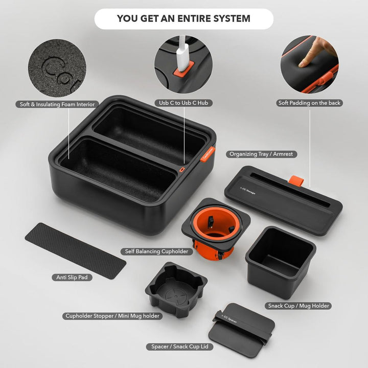 CouchConsole Tray: Sofa Caddy for Snacks & Remotes - DOKUTRONIX